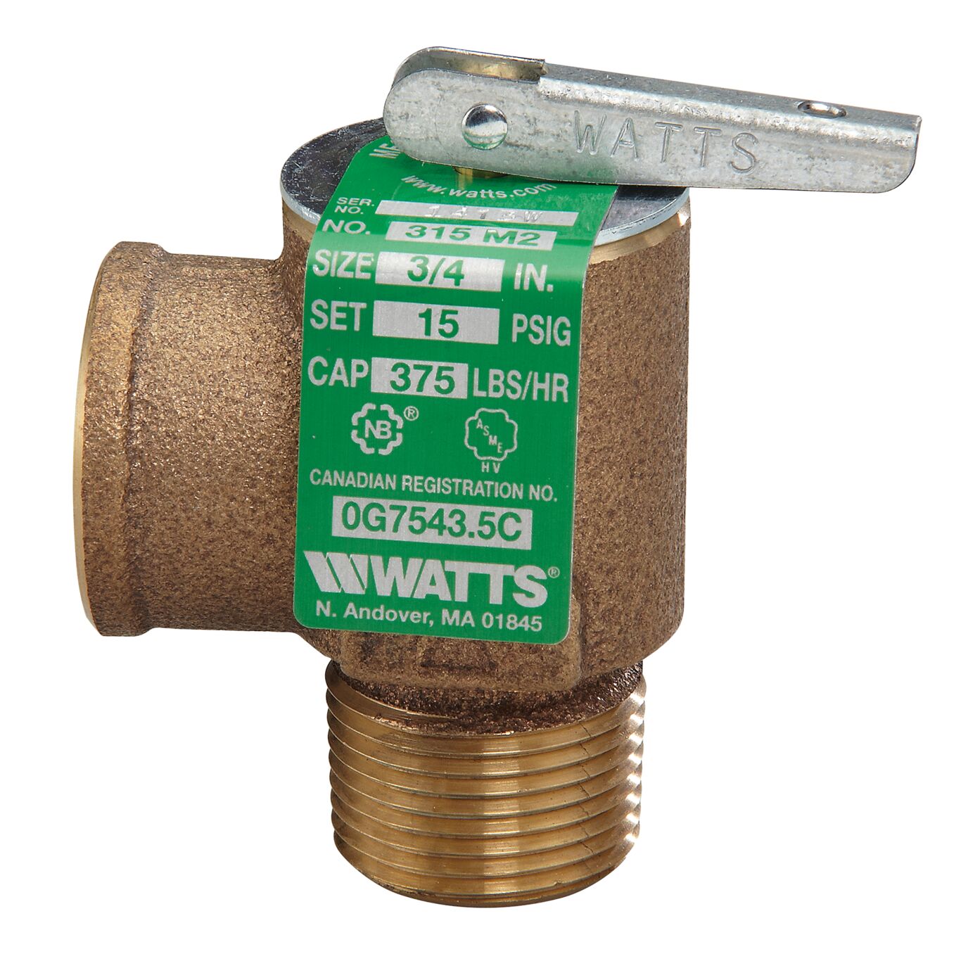 WATTS - 3/4 315M2-015 Relief Valves - 0342629 - additional view