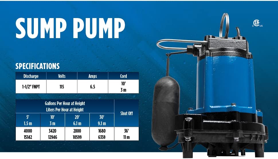 LittleGIANT - LG-SC50SA - 1/2 HP Cast Iron Sump Eff - 14942672 - additional view