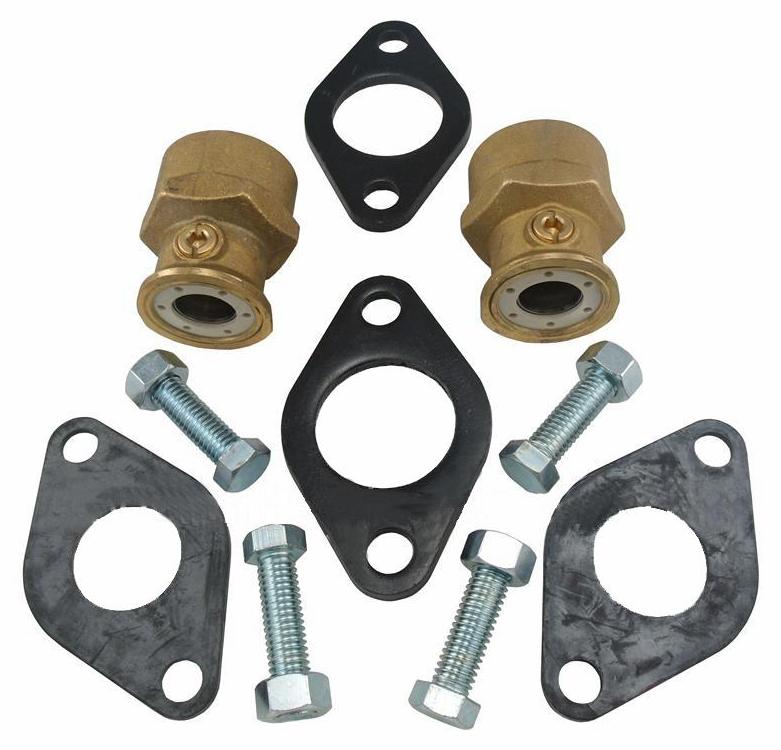 GRUNDFOS - Flange Kit (ALPHA2) (models: UPS15-58FC UPS26-99FC UPS26-150F)  1-1/4" bronze flange isolation valve set (threaded) - 519757 - additional view