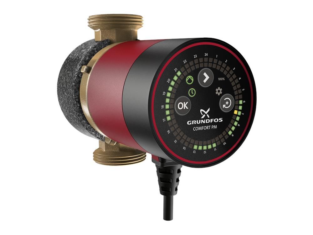 GRUNDFOS - discontinued HOT WATER RECIRCULATION SYSTEMS UP10-16 T PM BU/LC 115 Bronze, union 1-1/4" NPSM, 6 ft line cord - 99412493 - additional view