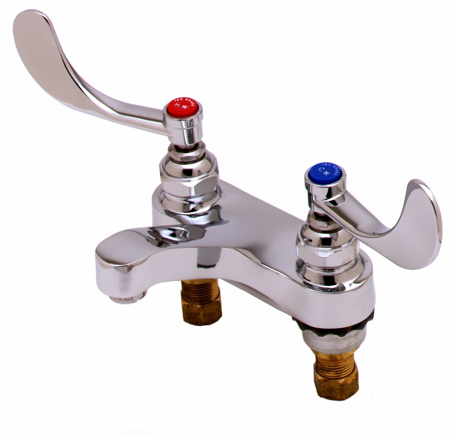 T&S-Lavatory Faucet, 4" Deck Mount, Cast Spout, 2.2 gpm Aerator, 4" Wrist-Action Handles-B-0890 - additional view