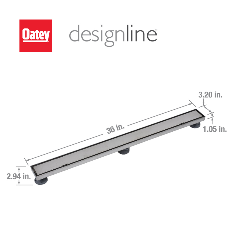 Oatey-36 IN. SS LINEAR DRAIN TILE-IN GRATE RETAIL-DLS1360R2 - additional view