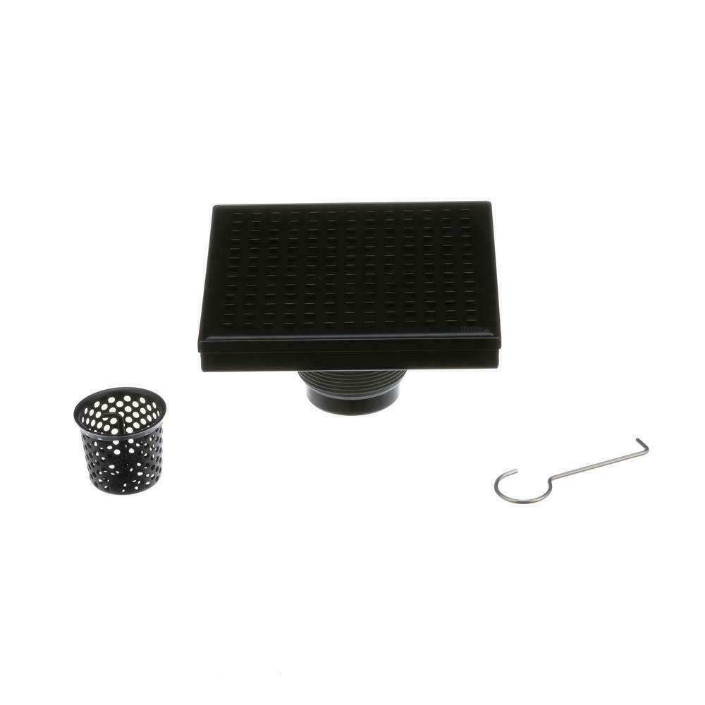 Oatey - Designline 6 in. x 6 in. Square Drain Square Grate in Matte Black - DS32060 - additional view