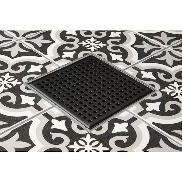 Oatey - Designline 6 in. x 6 in. Square Drain Square Grate in Matte Black - DS32060 - additional view