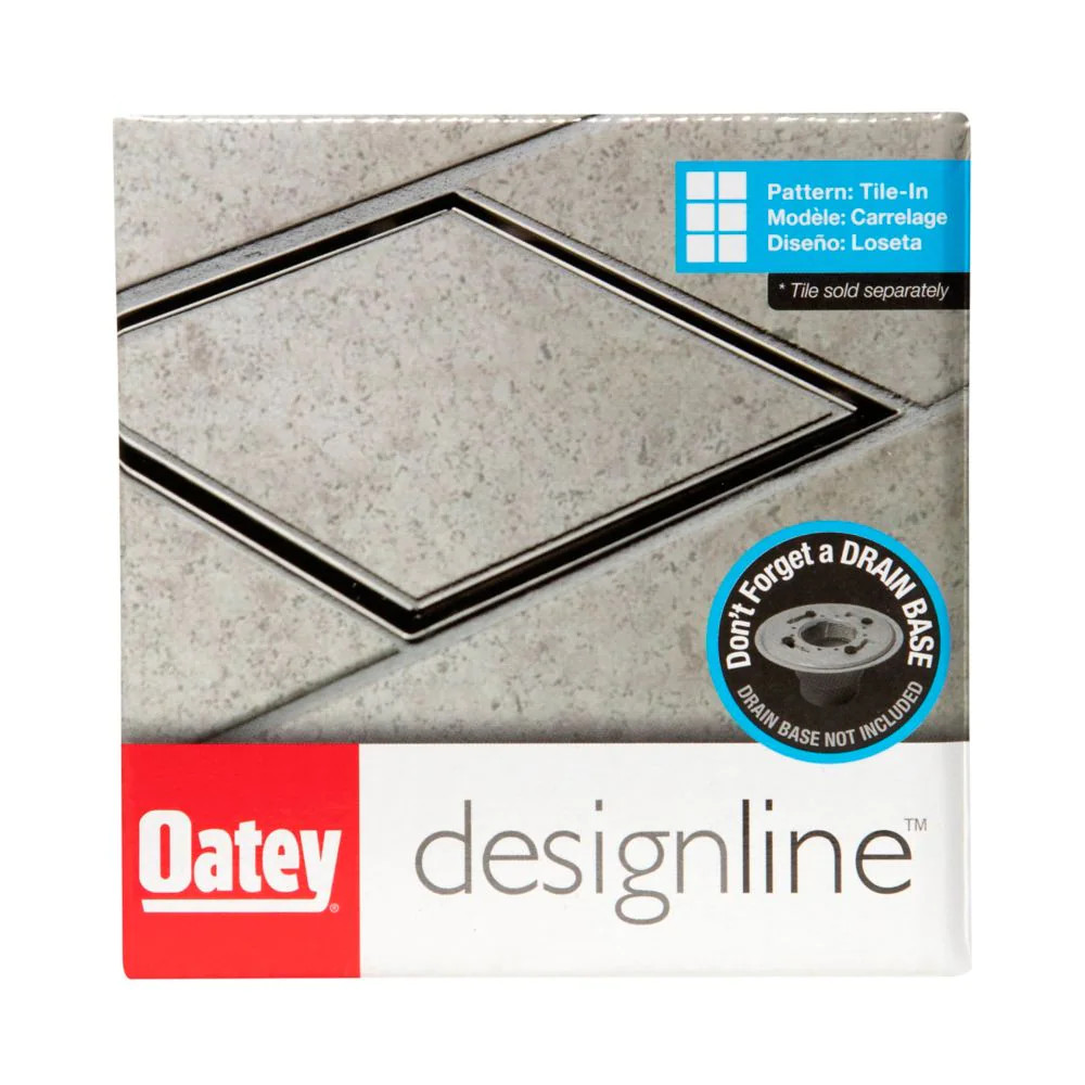 Oatey - Designline 6 in x 6 in Square Drain Tile-in Grate - DSS1060R-D-02 - additional view