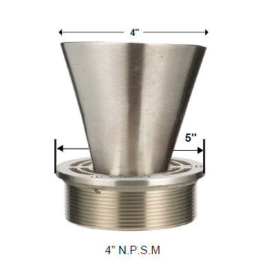 MIFAB - 4"  STAINLESS STEEL ROUND FUNNEL  WITH 5" SS STRAINER ASSEMBLY  - EF-3 - additional view