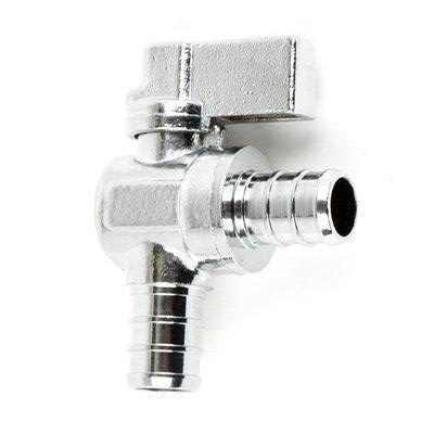 1/4 Turn Angle Stop VALVE w/ABS Straight Handle -1/2" PEX X 1/2" PEX-5M-STPX1212-A