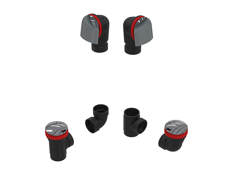 OS&B - ABS TOTAL 1™ W/O W/BELL & CLICKER® KIT - FULL KIT (LESS PIPE, WITH TEE AND EL)- 6060QK-CP