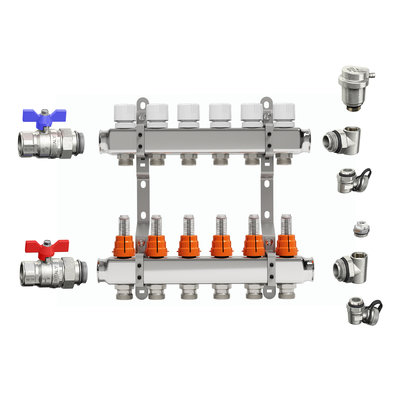 IVAR -  10 Loop HRH Manifold Kit -1 1/4 Inch - Brass - Nickel Plated - IVAR -763512010