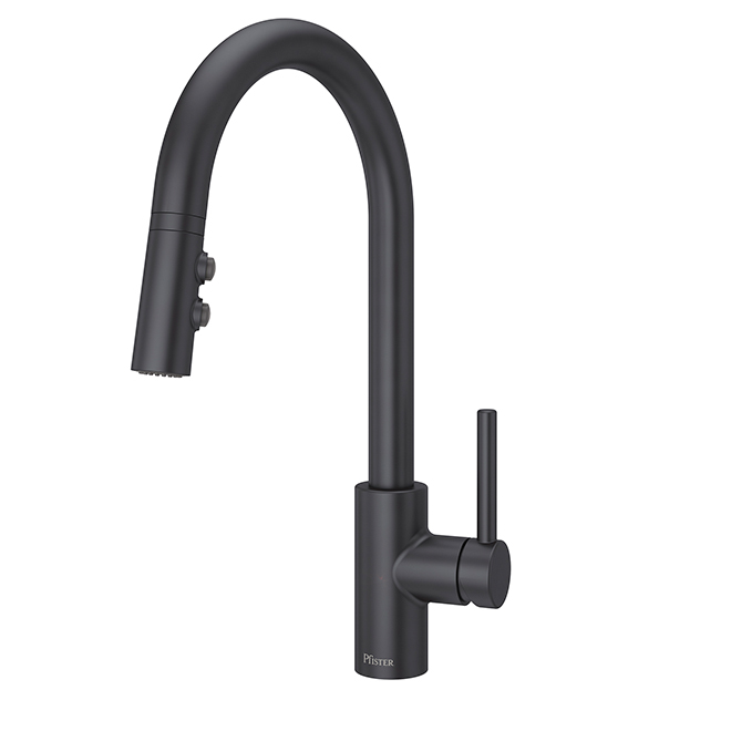 Pfister -  Fullerton 1-Handle Pull-Down Kitchen Faucet Matt Black Finish - F-529-7FTB