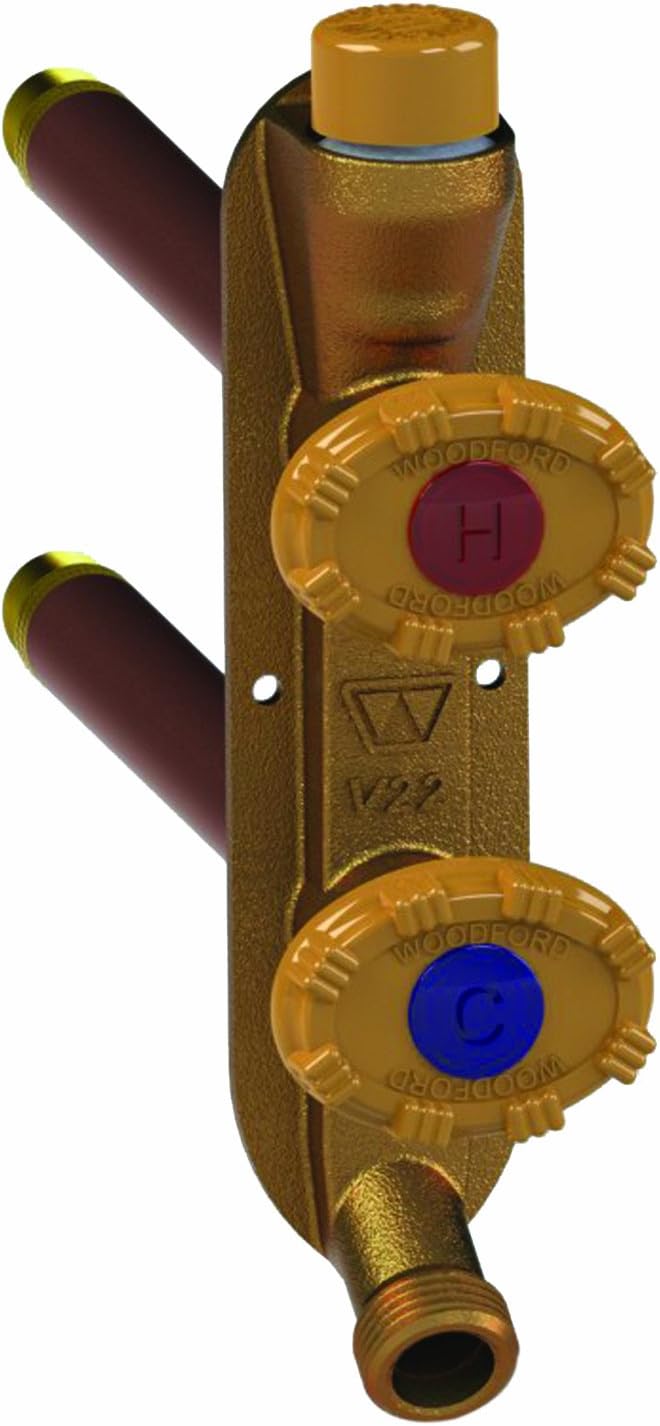 WOODFORD- V22CP  Vertical Freezeless Hot & Cold Wall Faucet 12 Inch, Metal - V22CP-12-BH