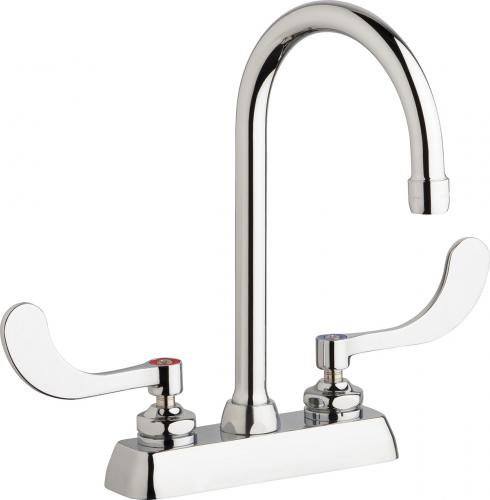 Chicago Faucets - Deck-mounted manual faucet with 4" centers - W4D-GN2AE35-317