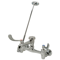 ZURN - AquaSpec® wall-mount sink faucet with 6" vacuum breaker spout, 4" wrist blade handles, pail hook, 3/4" hose end and brace (lead free) -  Z843M4-XL