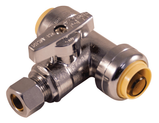 Push Fit Tee Valves 1/2" x 1/2" x 1/4" OD - variation