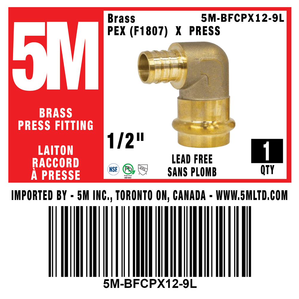 PRESS BRASS - PEX x PRESS ADAPTER 90 Elbow- NL BRASS - variation