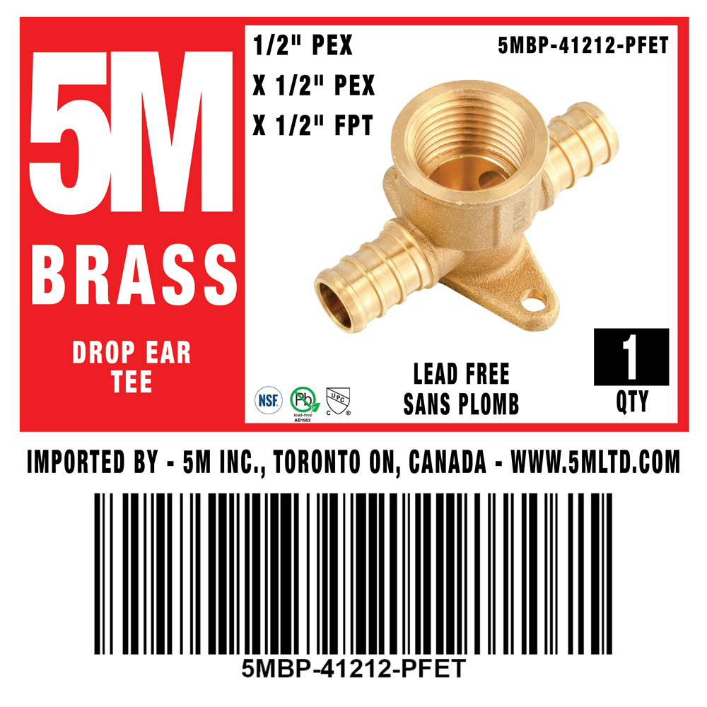 Brass Ear Drop TEE PEX x PEX x FPT - variation